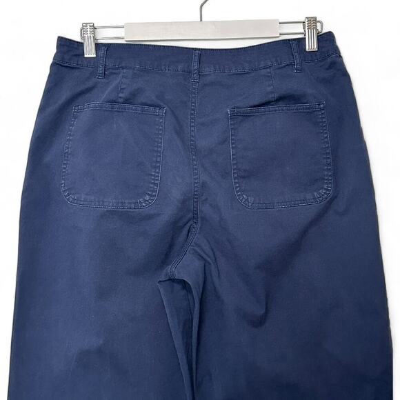 Denim and Co. Easywear Twill Cropped Wide Leg Pants Navy (14) - Picture 6 of 12